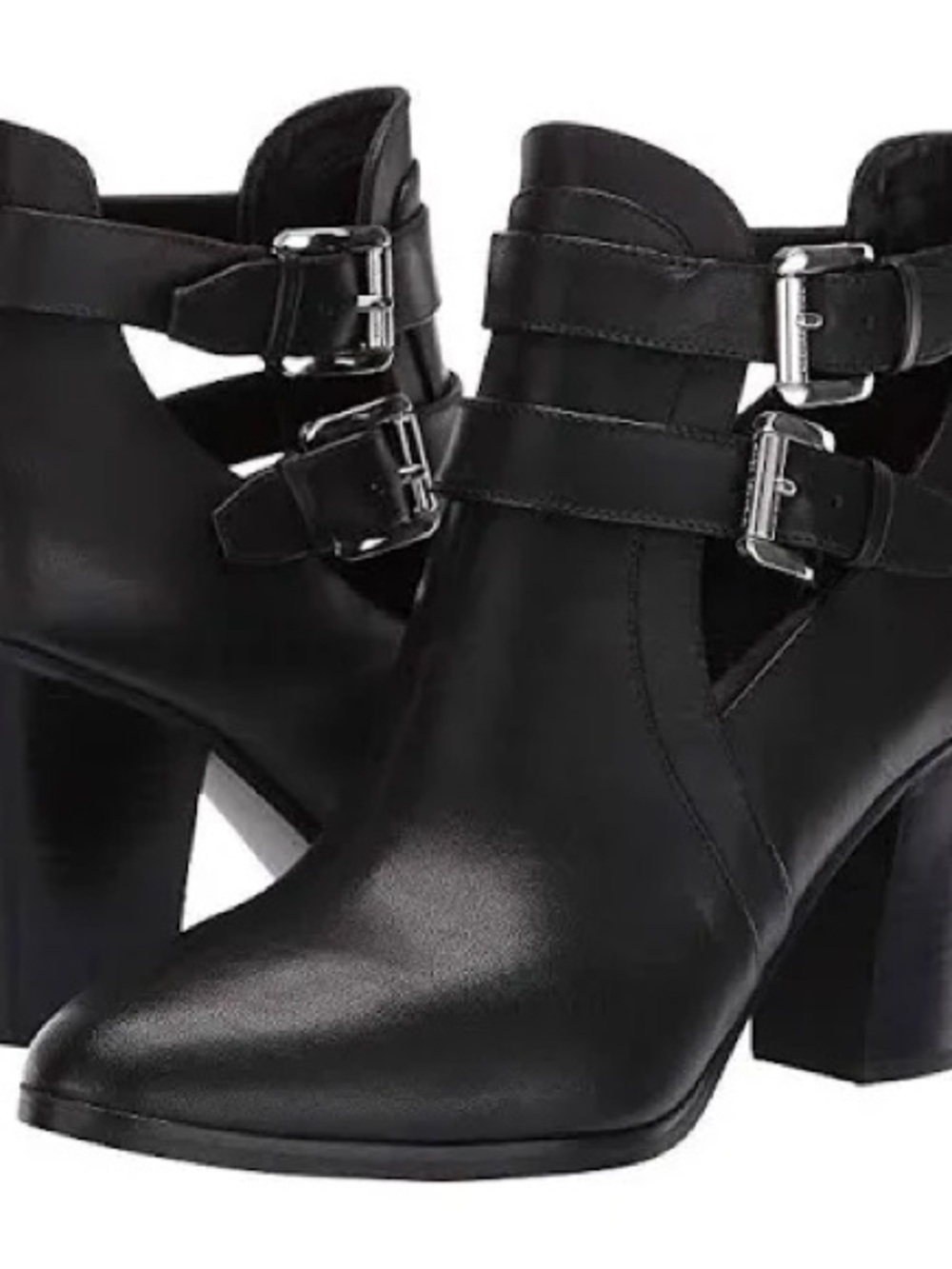 Michael Kors Walden Black Leather Cutout Booties - Size 10